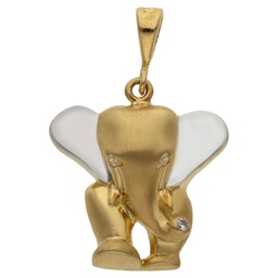 [G77] COLGANTE BICOLOR ORO 18KL ELEFANTE