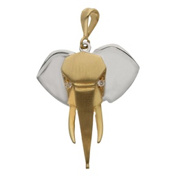 [G76] COLGANTE BICOLOR ORO 18KL ELEFANTE