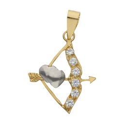 [G211] COLGANTE BICOLOR ORO 18KL FLECHAS DE AMOR 