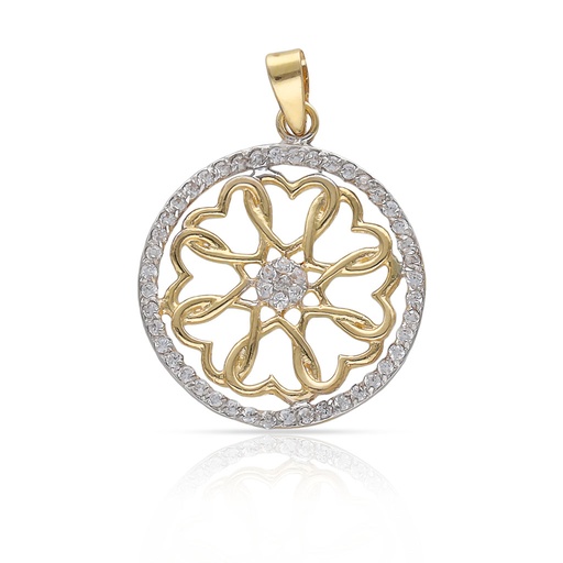 COLGANTE ORO 18KL CORAZONES ENTRELAZADOS