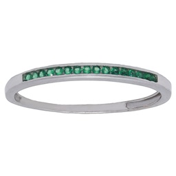 [S954] SORTIJA ORO BLANCO 18KL - CRISOPAL VERDE