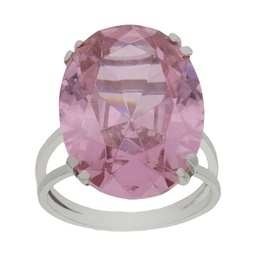 [S1121] SORTIJA ORO BLANCO 18KL - PIEDRA ROSA