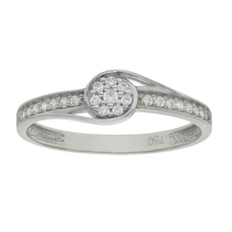 [LCR254B] SORTIJA ORO BLANCO 18KL DIAMANTES