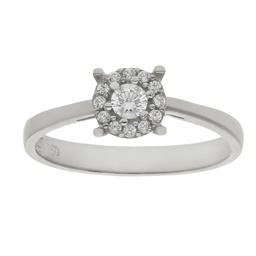 [LCR259B] SORTIJA ORO BLANCO 18KL DIAMANTES