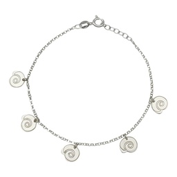 [AG274] TOBILLERA MINI CHARMS CARACOLAS PLATA 925MM