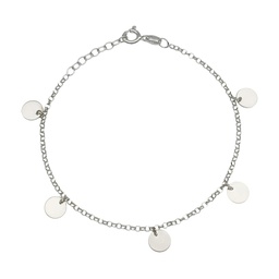 [AG271] TOBILLERA MINI CHARMS CIRCULOS PLATA 925MM