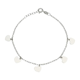 [AG275] TOBILLERA MINI CHARMS CORAZONES PLATA 925MM