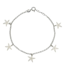 [AG279] TOBILLERA MINI CHARMS ESTRELLA MAR PLATA 925MM