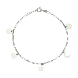 [AG276] TOBILLERA MINI CHARMS MIX PLATA 925MM