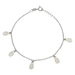 [AG280] TOBILLERA MINI CHARMS PIÑAS PLATA 925MM