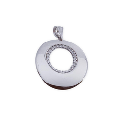 [AG517] COLGANTE CIRCULO CIRCONITAS PLATA 925MM