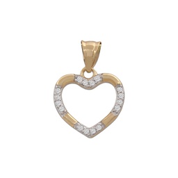 [G754] COLGANTE CORAZON ORO 18KL CIRCONITAS - 12x11MM