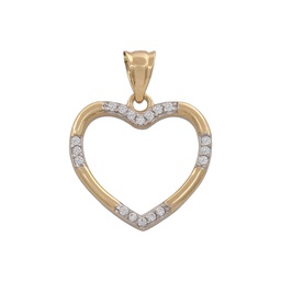 [G751] COLGANTE CORAZON ORO 18KL CIRCONITAS - 16x15MM