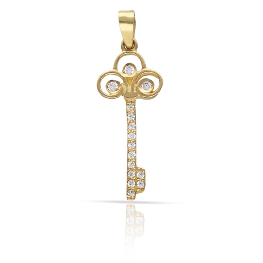 COLGANTE ORO 18KL LLAVE CIRCONITAS