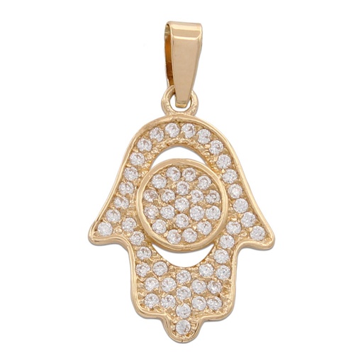 COLGANTE ORO 18KL MANO FATIMA CIRCONITAS