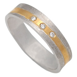 [AB9] ALIANZA BICOLOR 3 DIAMANTES ORO 18KL-5MM
