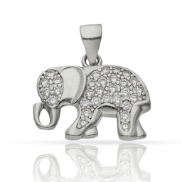 [AG652] COLGANTE ELEFANTE PLATA 925MM CIRCONITAS - 18x12MM