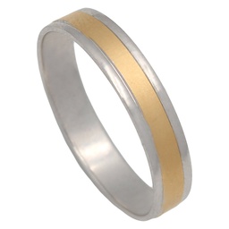 [AT24] ALIANZA BICOLOR ORO 18KL MATE - BRILLO - 4MM