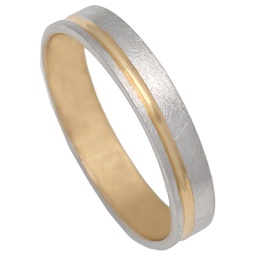 [AT22] ALIANZA BICOLOR ORO 18KL MATE-BRILLO 4MM
