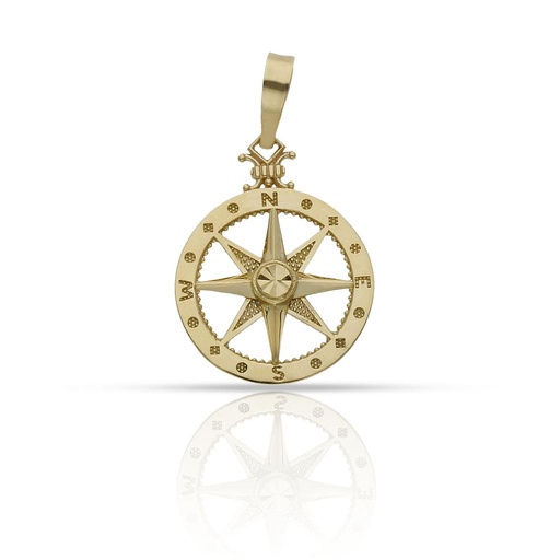 COLGANTE ORO 18KL ROSA DE LOS VIENTOS - 14MM