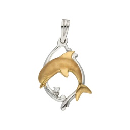 [G325] COLGANTE EN ORO DE 18KL DELFIN BICOLOR 