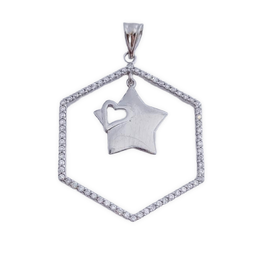 [AG528] COLGANTE ESTRELLA CIRCONITAS PLATA 925MM