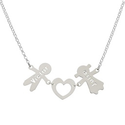 [AG2093] COLGANTE NOMBRE NIÑO + CORAZON + NIÑO PLATA 925MM