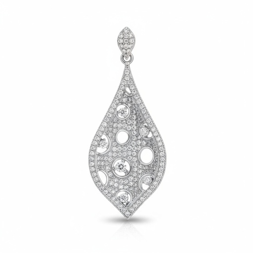 COLGANTE PLATA 925MM CIRCONITAS