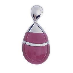 [AG547] COLGANTE OJO DE GATO FUCSIA PLATA 925MM