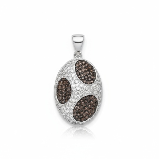 COLGANTE PLATA 925MM CIRCONITAS NEGRAS