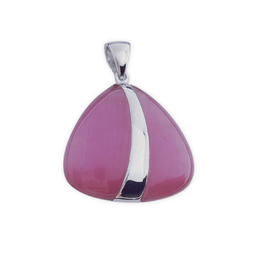 [AG539] COLGANTE OJO DE GATO FUCSIA PLATA 925MM