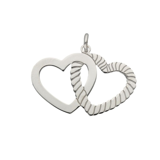 COLGANTE PLATA 925MM CORAZONES