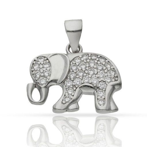 COLGANTE PLATA 925MM ELEFANTE CIRCONITAS - 18x12MM