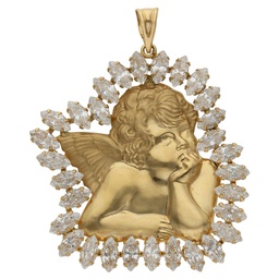 [G273] COLGANTE ORO 18KL ANGEL GRANDE CIRCONITAS