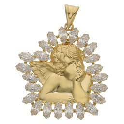 [G274] COLGANTE ORO 18KL ANGEL MEDIANO CIRCONITAS 