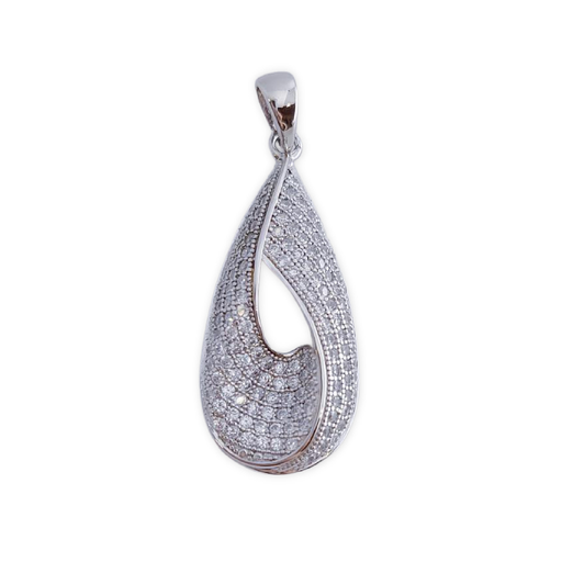 COLGANTE PLATA 925MM LAGRIMA CIRCONITAS