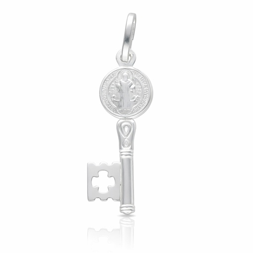 COLGANTE PLATA 925MM LLAVE SAN BENITO - 7x20MM