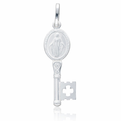 COLGANTE PLATA 925MM LLAVE V. MILAGROSA GRANDE - 8x26MM