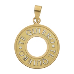 [G342] COLGANTE ORO 18KL CIRCULAR &quot;TE QUIERO&quot;