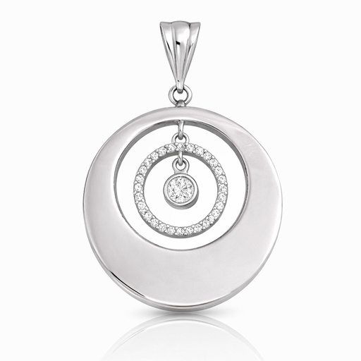 COLGANTE PLATA 925MM REDONDO CIRCONITA