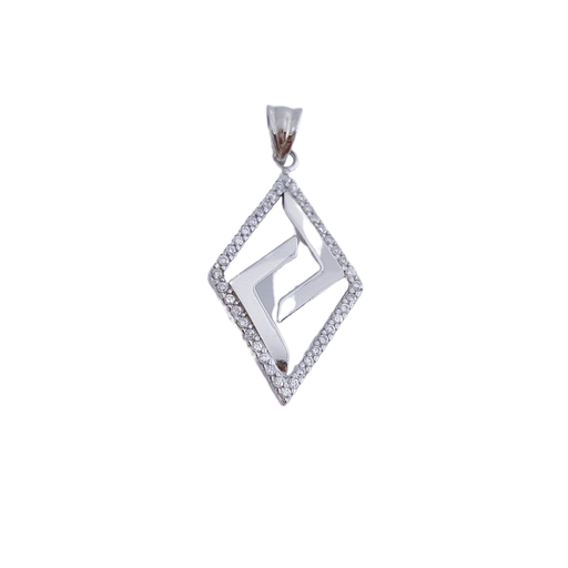 COLGANTE PLATA 925MM ROMBO CIRCONITAS
