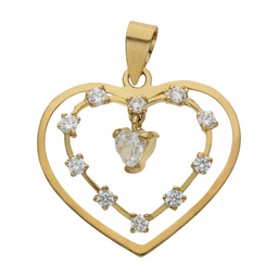 [G287] COLGANTE ORO 18KL CORAZON CIRCONITAS