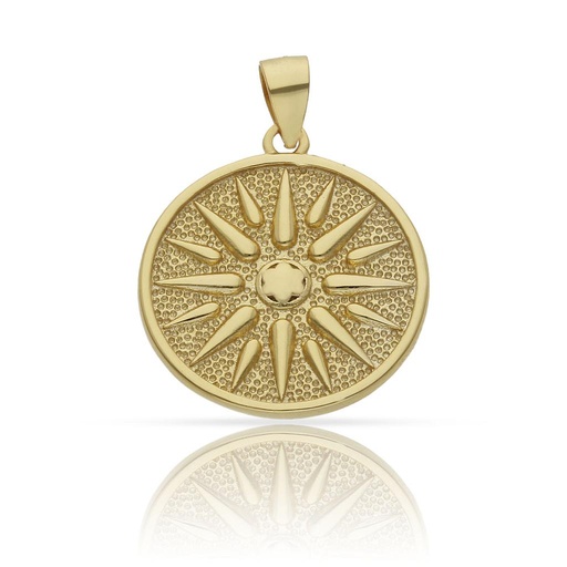 COLGANTE PLATA CHAPADA ORO SOL EGIPCIO - 20MM