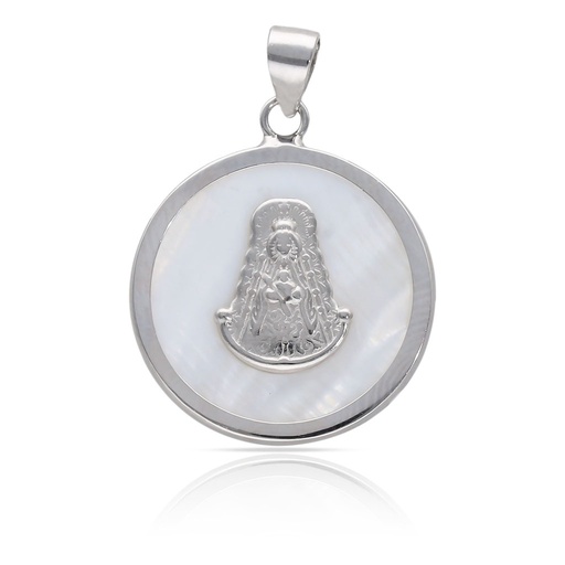 COLGANTE PLATA DE LEY VIRGEN DEL ROCIO + NACAR - 20MM