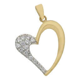 [G474] COLGANTE ORO 18KL CORAZON CIRCONITAS