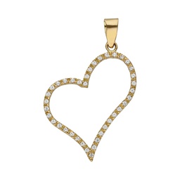 [G341] COLGANTE ORO 18KL CORAZON CIRCONITAS