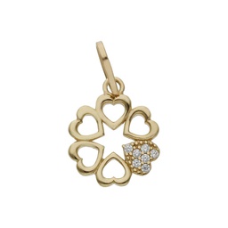 [G1103] COLGANTE ORO 18KL CORAZONES CIRCONITAS - 12MM