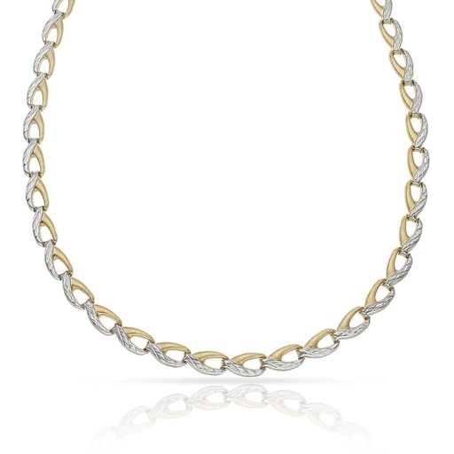 COLLAR ORO 18KL TROQUELADO BICOLOR