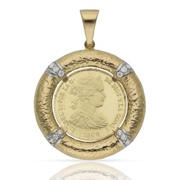 [G459] COLGANTE ORO 18KL MONEDA DE 20MM