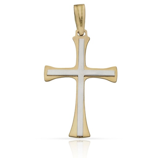 CRUZ ORO 18KL BICOLOR - 18X28MM